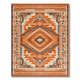 Orange Terracotta Geometric Southwestern Area Rug