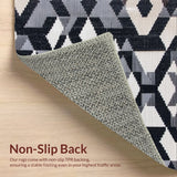 Ultra Soft Area Rug, Non Slip, Stain Resistant, Washable Area Rugs for Living Room, Bedroom, Modern Geometric Living Room Carpet(Black)