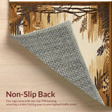 Ultra Soft Area Rug, Non Slip, Stain Resistant, Washable Area Rugs for Living Room, Bedroom, Washable Indoor Outdoor Runner(Beige)