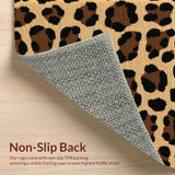 Ultra Soft Area Rug, Non Slip, Stain Resistant, Washable Area Rugs for Living Room, Bedroom, Leopard Print Low-Pile(Beige)