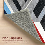 Ultra Soft Area Rug, Non Slip, Stain Resistant, Washable Area Rugs for Living Room, Bedroom, Abstract Ultra-Thin Geometric(Gray)