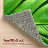 Ultra Soft Area Rug, Non Slip, Stain Resistant, Washable Area Rugs for Living Room, Bedroom, Tropical Leaf Velvet Runner(Green)