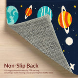 Ultra Soft Area Rug, Non Slip, Stain Resistant, Washable Area Rugs for Living Room, Bedroom, Outer Space Themed Kids(Blue)