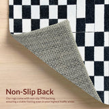 Ultra Soft Area Rug, Non Slip, Stain Resistant, Washable Area Rugs for Living Room, Bedroom, Modern Faux Wool Checkerboard(Black)