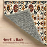 Ultra Soft Area Rug, Non Slip, Stain Resistant, Washable Area Rugs for Living Room, Bedroom, Non-Slip Western Aztec Living Room Rug(Brown)