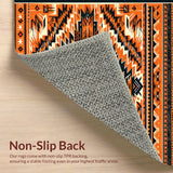 Ultra Soft Area Rug, Non Slip, Stain Resistant, Washable Area Rugs for Living Room, Bedroom, Boho Geometric Stain Resistant Living Room(Orange)