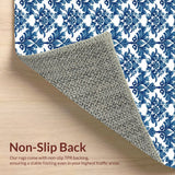Ultra Soft Area Rug, Non Slip, Stain Resistant, Washable Area Rugs for Living Room, Bedroom, High-Low Floral Outdoor(Blue)