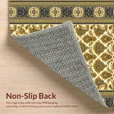 Ultra Soft Area Rug, Non Slip, Stain Resistant, Washable Area Rugs for Living Room, Bedroom, Velvet Prayer Rug Beads(Beige)