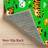 Ultra Soft Area Rug, Non Slip, Stain Resistant, Washable Area Rugs for Living Room, Bedroom, Charming Non-Slip Jungle Rug for Toddlers(Green)