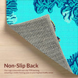 Ultra Soft Area Rug, Non Slip, Stain Resistant, Washable Area Rugs for Living Room, Bedroom, coastal nautical turtle(Blue)