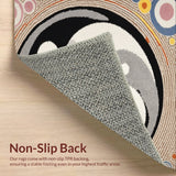 Ultra Soft Area Rug, Non Slip, Stain Resistant, Washable Area Rugs for Living Room, Bedroom, Trippy Yin Yang(Gray)