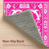 Ultra Soft Area Rug, Non Slip, Stain Resistant, Washable Area Rugs for Living Room, Bedroom, Vibrant Pink Western Themed Washable Bath Mat(Pink)