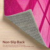 Ultra Soft Area Rug, Non Slip, Stain Resistant, Washable Area Rugs for Living Room, Bedroom, Vintage Low Pile(Pink)