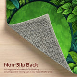 Ultra Soft Area Rug, Non Slip, Stain Resistant, Washable Area Rugs for Living Room, Bedroom, Lotus Leaf Round(Green)