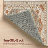 Ultra Soft Area Rug, Non Slip, Stain Resistant, Washable Area Rugs for Living Room, Bedroom, Vintage Non-Slip Living Room Rug(Beige)