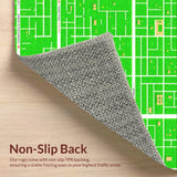 Ultra Soft Area Rug, Non Slip, Stain Resistant, Washable Area Rugs for Living Room, Bedroom, city road map playmat(Green)