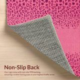 Ultra Soft Area Rug, Non Slip, Stain Resistant, Washable Area Rugs for Living Room, Bedroom, Leopard Print Vintage(Pink)