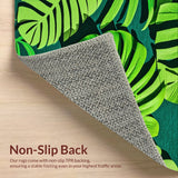 Ultra Soft Area Rug, Non Slip, Stain Resistant, Washable Area Rugs for Living Room, Bedroom, Monstera Leaf Plush(Green)
