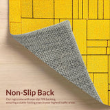 Ultra Soft Area Rug, Non Slip, Stain Resistant, Washable Area Rugs for Living Room, Bedroom, Modern Geometric Boxes(Yellow)