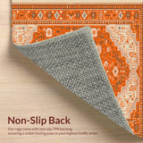Ultra Soft Area Rug, Non Slip, Stain Resistant, Washable Area Rugs for Living Room, Bedroom, Boho Low Pile(Orange)