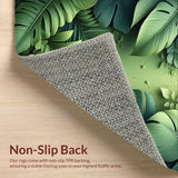 Ultra Soft Area Rug, Non Slip, Stain Resistant, Washable Area Rugs for Living Room, Bedroom, Chic Monstera Leaf Entryway High Traffic Carpet(Green)