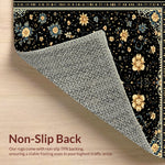 Ultra Soft Area Rug, Non Slip, Stain Resistant, Washable Area Rugs for Living Room, Bedroom, Vintage Celestial Moth(Black) - ODIKA