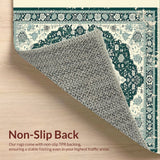 Ultra Soft Area Rug, Non Slip, Stain Resistant, Washable Area Rugs for Living Room, Bedroom, Oriental Distressed Living Room Rug(Green)
