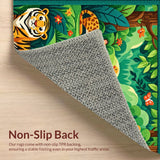 Ultra Soft Area Rug, Non Slip, Stain Resistant, Washable Area Rugs for Living Room, Bedroom, Vibrant Kids Jungle Theme Playroom Carpet(Green)