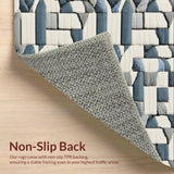 Ultra Soft Area Rug, Non Slip, Stain Resistant, Washable Area Rugs for Living Room, Bedroom, Texas Bluebonnets Woven(Gray)