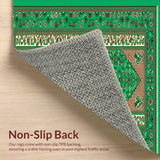 Ultra Soft Area Rug, Non Slip, Stain Resistant, Washable Area Rugs for Living Room, Bedroom, Vintage Oriental Boho(Green)