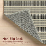 Ultra Soft Area Rug, Non Slip, Stain Resistant, Washable Area Rugs for Living Room, Bedroom, Modern Berber Striped(Beige)
