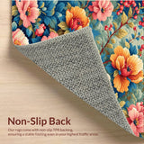 Ultra Soft Area Rug, Non Slip, Stain Resistant, Washable Area Rugs for Living Room, Bedroom, Floral Tropical Runner(Pink)