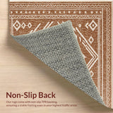 Ultra Soft Area Rug, Non Slip, Stain Resistant, Washable Area Rugs for Living Room, Bedroom, Western Aztec Non-Slip Living Room Rug(Brown)