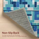 Ultra Soft Area Rug, Non Slip, Stain Resistant, Washable Area Rugs for Living Room, Bedroom, Farmhouse Primitive Jute Star(Blue)