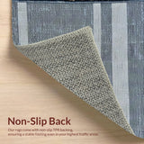 Ultra Soft Area Rug, Non Slip, Stain Resistant, Washable Area Rugs for Living Room, Bedroom, Waterproof Black & White Patio Decor(Blue)