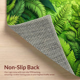 Ultra Soft Area Rug, Non Slip, Stain Resistant, Washable Area Rugs for Living Room, Bedroom, Tropical Palm Leaf Runner(Green)