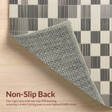 Ultra Soft Area Rug, Non Slip, Stain Resistant, Washable Area Rugs for Living Room, Bedroom, Faux Wool Plaid Checkered(Gray)