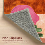 Ultra Soft Area Rug, Non Slip, Stain Resistant, Washable Area Rugs for Living Room, Bedroom, Cowboy Boot Cactus(Orange)