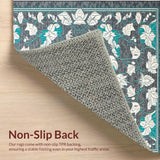 Ultra Soft Area Rug, Non Slip, Stain Resistant, Washable Area Rugs for Living Room, Bedroom, Contemporary Floral Modern(Gray)