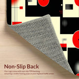 Ultra Soft Area Rug, Non Slip, Stain Resistant, Washable Area Rugs for Living Room, Bedroom, Vinyl Record Round(Black)