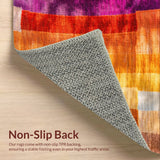 Ultra Soft Area Rug, Non Slip, Stain Resistant, Washable Area Rugs for Living Room, Bedroom, Boho Rainbow Tufted(Orange)