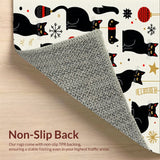 Ultra Soft Area Rug, Non Slip, Stain Resistant, Washable Area Rugs for Living Room, Bedroom, Cat Bathroom Rug Mat(Black)