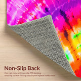 Ultra Soft Area Rug, Non Slip, Stain Resistant, Washable Area Rugs for Living Room, Bedroom, Fluffy Tie-Dyed Shag(Pink)