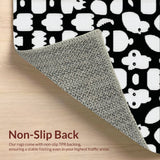 Ultra Soft Area Rug, Non Slip, Stain Resistant, Washable Area Rugs for Living Room, Bedroom, Contemporary Animal Print Yoga Runner(Black)