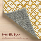Ultra Soft Area Rug, Non Slip, Stain Resistant, Washable Area Rugs for Living Room, Bedroom, Marble Border Elegant(Gold)