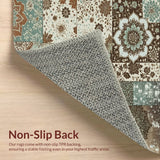 Ultra Soft Area Rug, Non Slip, Stain Resistant, Washable Area Rugs for Living Room, Bedroom, Vintage Boho Patchwork(Brown)
