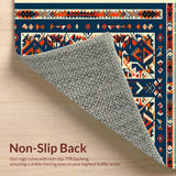 Ultra Soft Area Rug, Non Slip, Stain Resistant, Washable Area Rugs for Living Room, Bedroom, Boho Geometric Soft Dining Room Rug(Blue)