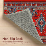 Ultra Soft Area Rug, Non Slip, Stain Resistant, Washable Area Rugs for Living Room, Bedroom, Tibetan Tiger Tufted(Red)