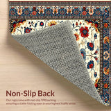 Ultra Soft Area Rug, Non Slip, Stain Resistant, Washable Area Rugs for Living Room, Bedroom, Floral Multi Color Outdoor Yoga Rug(White)