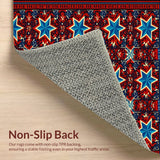 Ultra Soft Area Rug, Non Slip, Stain Resistant, Washable Area Rugs for Living Room, Bedroom, Texas Flag Pentagram Shag(Red)